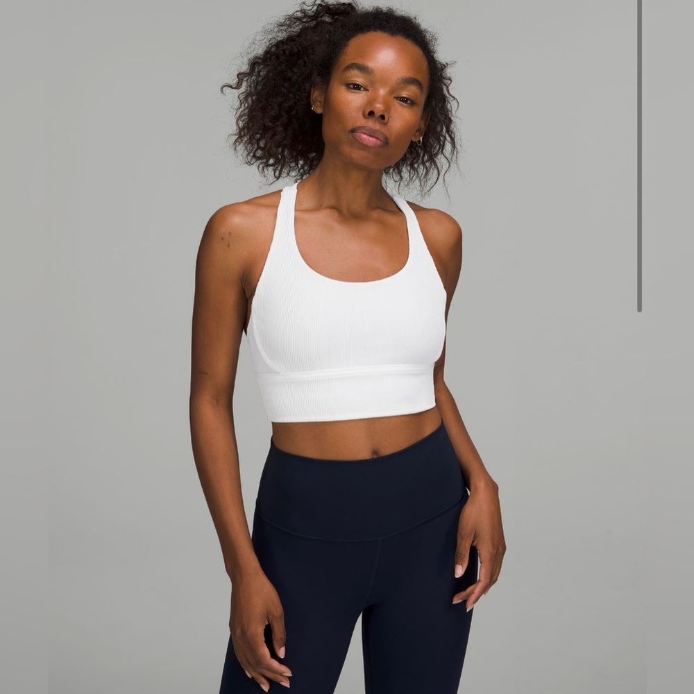 Lululemon white ribbed energy bra